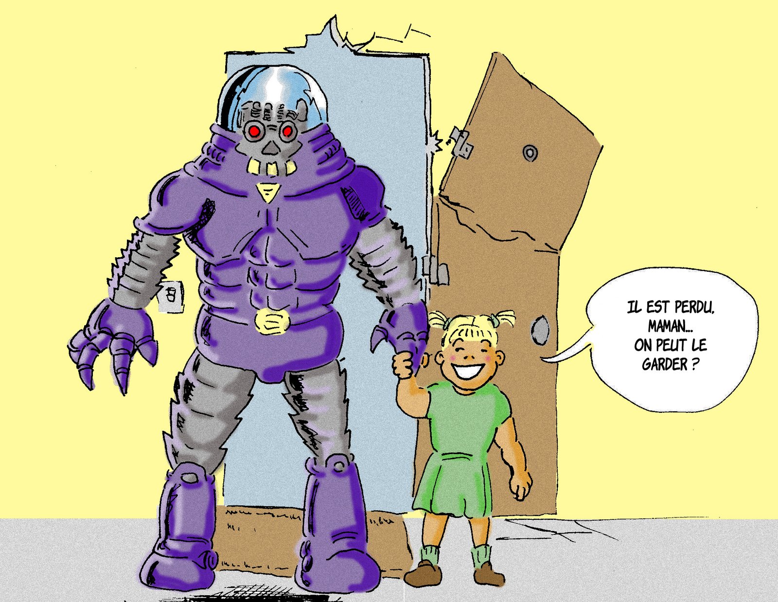 La fille de la colorisation informatique.