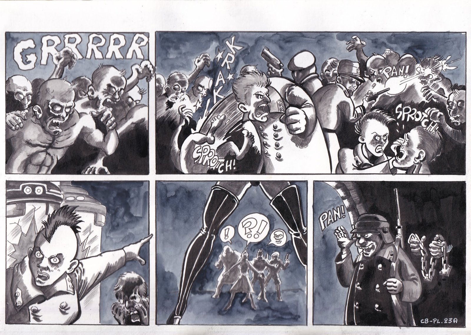 Commando Blitz, planche 23A noir &amp; blanc