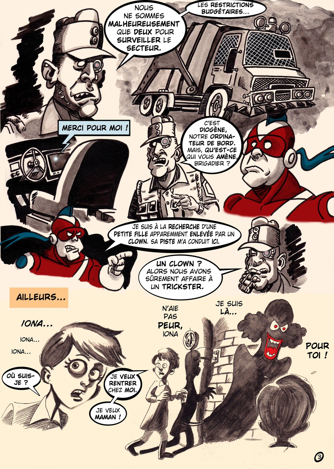 Le Brigadier. La Brigade des monstres. Planche 3.