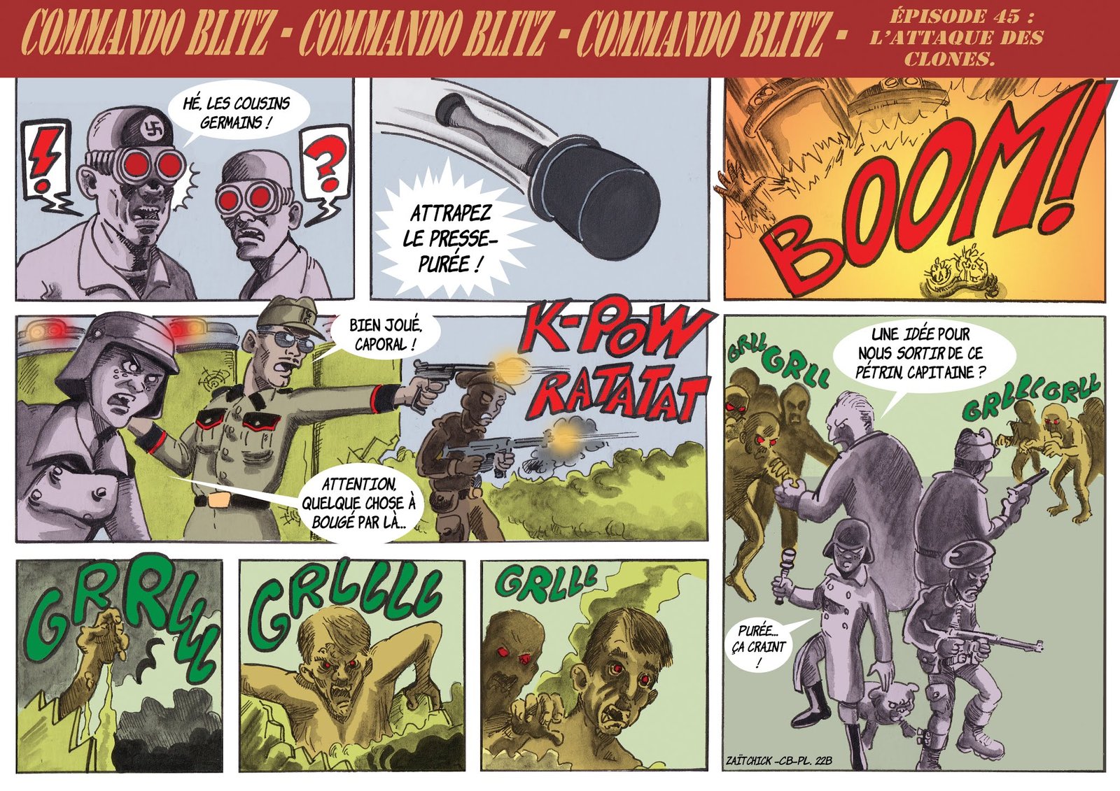 Commando Blitz, planche 22B : L'attaque des clones.