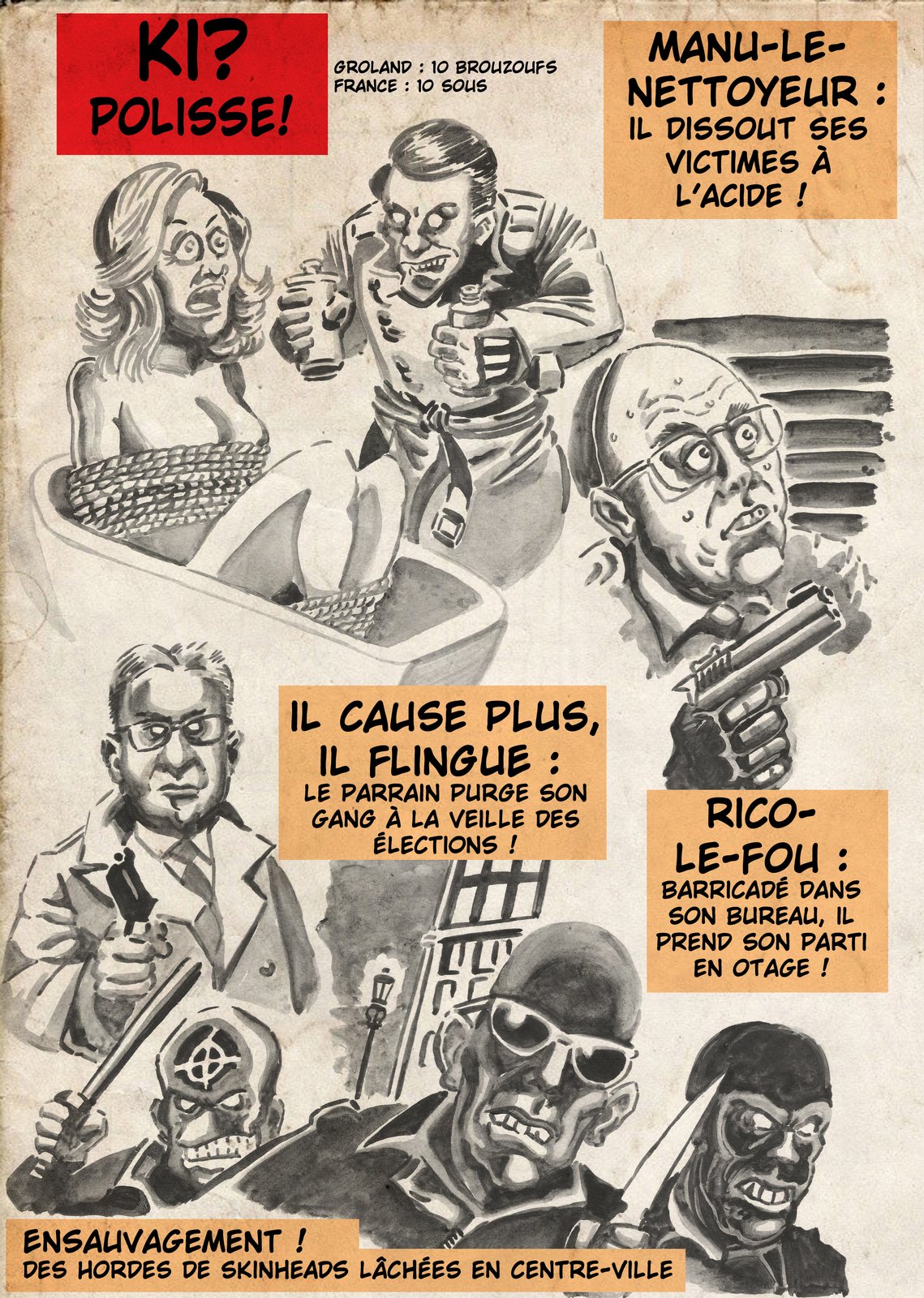 Du sang à la une dans le caniveau