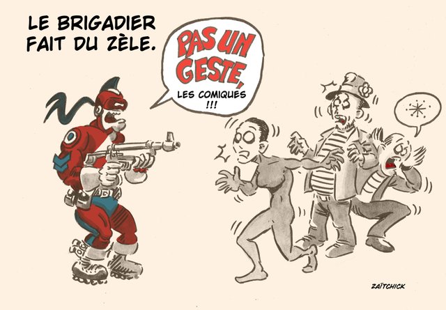 "Barrez-vous, cons de mimes !" (Serge K.)