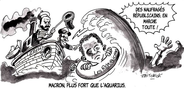 Macron accueille les migrants... républicains.